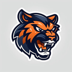 Fototapeta na wymiar cat feline sports team mascot logo icon clip art