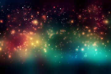A blurred star light, aurora sky abstract background with bokeh glow, Illustration. AI generative