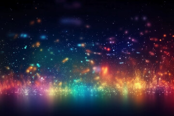 Fototapeta premium A blurred star light, aurora sky abstract background with bokeh glow, Illustration. AI generative