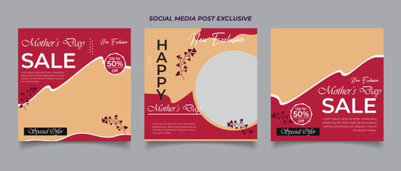 Happy Mother's Day for social media post template