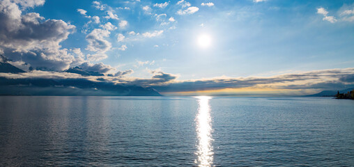 Beautiful Lake Leman on a sunny day - travel photography
