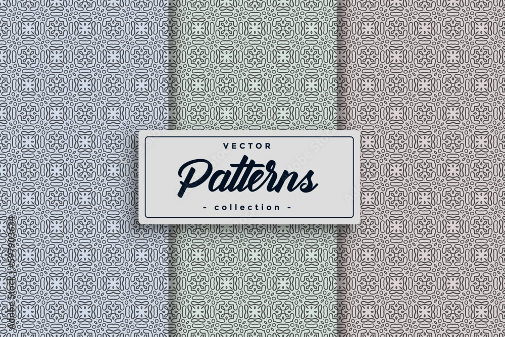 Aufkleber Textile pattern background seamless pattern design, Seamless Geometric Textile Pattern design collection,Seamless textile pattern set collection