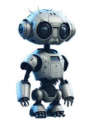 Meet the Cute and Friendly White Robot Humanoid: Your New Best Friend and Companion, transparent background png, Generative AI