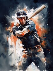 Fototapeta premium Baseball. Batting, pitching, fielding. Generative AI