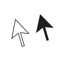 Mouse arrow symbol. Cursor vector icon. Pointer sign. Application and web interface button. Select click arrowhead. Clip-art silhouette image.
