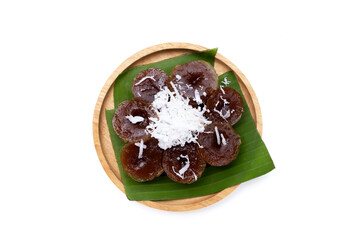 Thai dessert brown sugar (Ko sui) with grated coconut