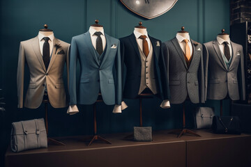Men elegant clothing showcase  Generative AI