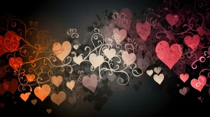 Foto op Canvas Hearts and love on a greeting card background - AI generated © DigitalMuseCreations
