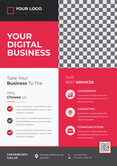 Corporate business flyer design template and digital marketing agency with gold geometric shapes and creative professional attractive minimal abstract flyer template in A4 size