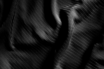 Naklejka premium Dark black and gray blurred gradient and line of cloth or fablic background has a little abstract light.