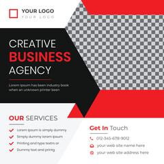 corporate social media post design and digital marketing agency with gold geometric shapes and creative professional attractive minimal abstract template