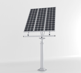 Photovoltaic solar panels isolated from the white background. 3d rendering.
