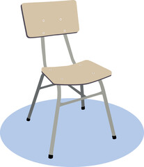 Vector a color de silla escolar de formica y caño 