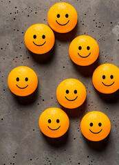 Smile faces oranges