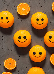 Smiley faces orange fruit