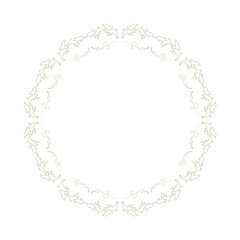 素材_フレーム_イルカをモチーフにした金色の飾り枠。高級感のある夏のイメージ。字無