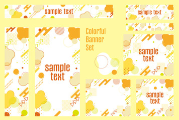 フレーム素材_メンフィス柄_オレンジ