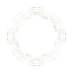 素材_フレーム_イルカをモチーフにした金色の飾り枠。高級感のある夏のイメージ。字無