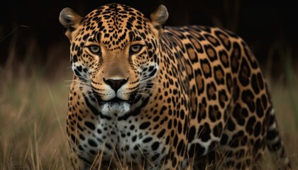 Fototapeta na wymiar Jaguar in a grassland