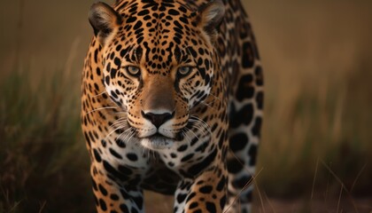 Jaguar in a grassland