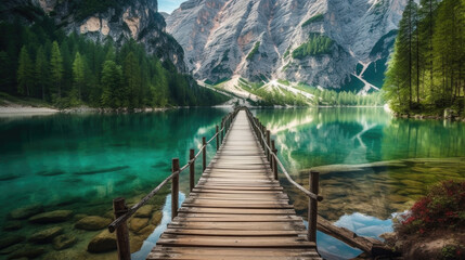 beautiful lake in the national park berchtesgaden. Generative AI