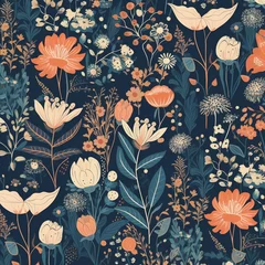 Möbelaufkleber Pattern full of flowers © Sandra