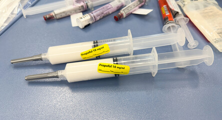 Hospital syringe drugs like anesthesia, propofol, and fentanyl have both positive and negative symbolic meanings. propofol and fentanyl have been associated with high rates of addiction, overdose