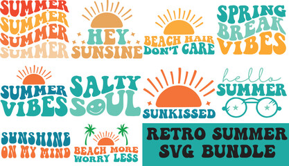 Retro summer svg bundle