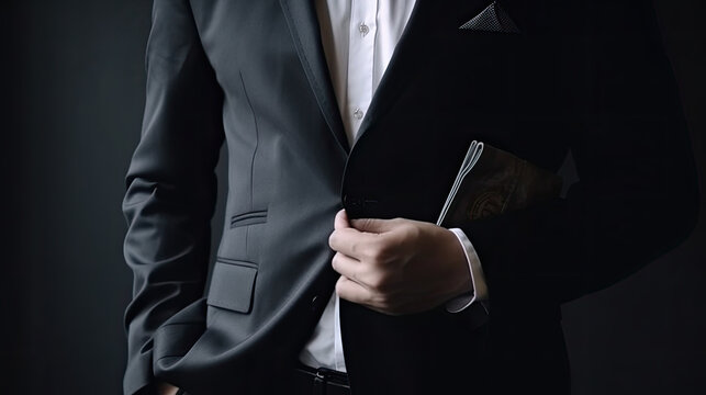 business man in black suit. Generative AI