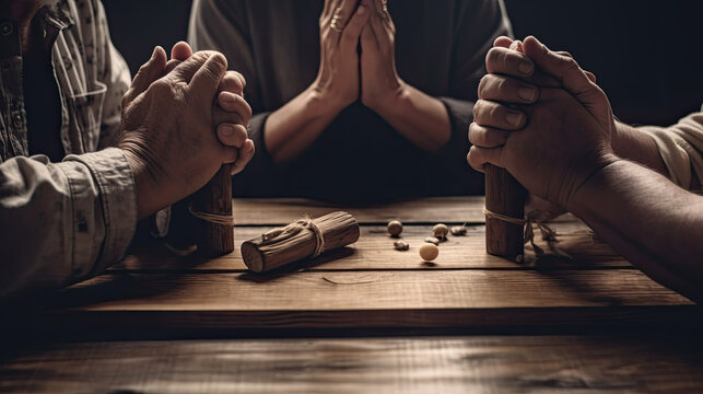 praying hands. christian faith concept. Generative AI