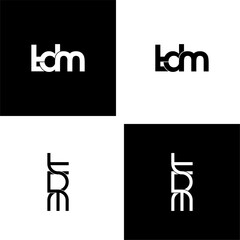 tdm lettering initial monogram logo design set