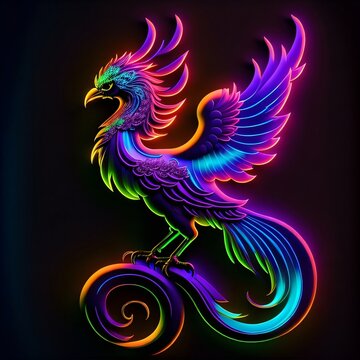 abstract colorful bird