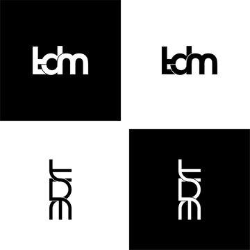 tdm lettering initial monogram logo design set
