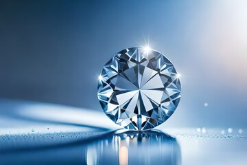 Diamond on blue background