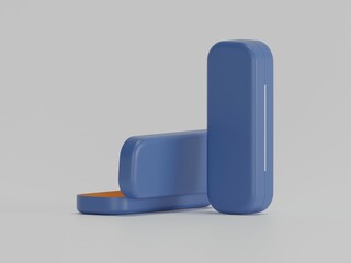 Mathematical geometry box 3d illustraiton with with background 