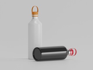Sports water bottle  3d rendering with white background 