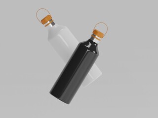 Sports water bottle  3d rendering with white background 