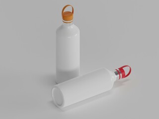 Sports water bottle  3d rendering with white background 