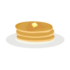 stack of pancakes on white background