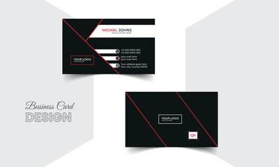 Creative and clean corporate business card template. Vector illustration. Stationery design