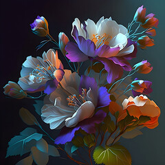 芸術的な花のイメージ、Generative AI.