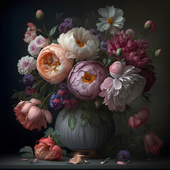 芸術的な花のイメージ、Generative AI.