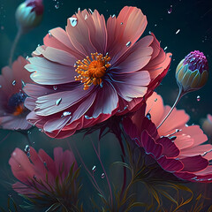 芸術的な花のイメージ、Generative AI.
