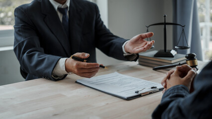 Lawyer accepting bribe concept for signing legal contract approval, rights of liberty, bribery, Concept of law, justice, court trial, and professional legal services, judge