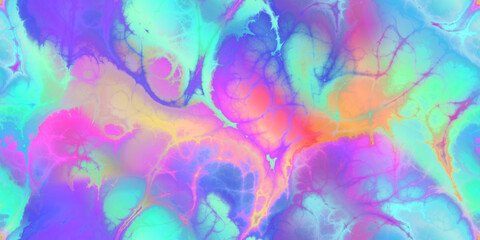 Fototapeta na wymiar colorful melted neon crayon marbled seamless tile