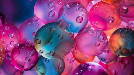 An abstract background created with macro Photography of everyday objects, such as soap bubbles or flower petals, with an emphasis on texture and color - Generative AI