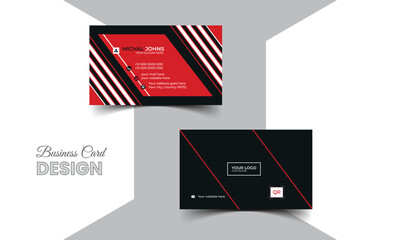 Business card design template, Clean professional business card template	
