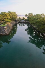 Naklejka premium 高松城跡・内堀・水門（香川県・高松市）