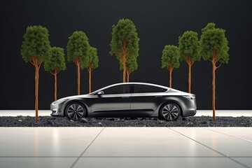 electric car with trees on the background