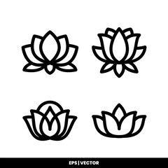 Lotus icon vector illustration logo template for many purpose. Isolated on white background.